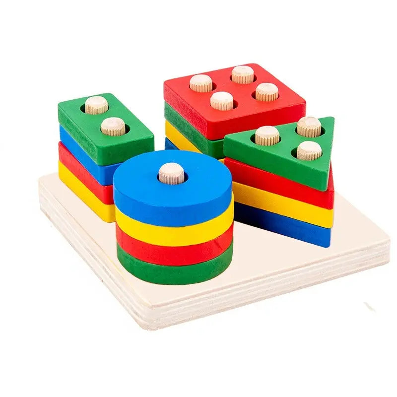 Wooden Montessori Geometric Puzzle Toys PEAS DUKE Shop