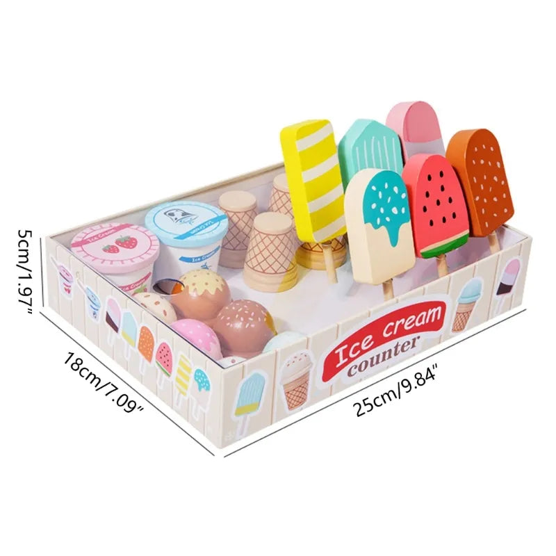 Montessori Wooden Ice Cream Set PEAS DUKE Shop