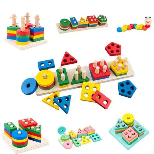 Wooden Montessori Geometric Puzzle Toys