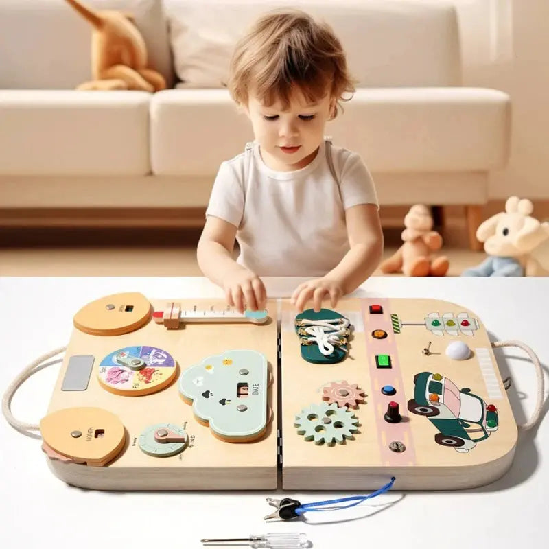 LED Montessori Busy Board for Toddlers PEAS DUKE Shop
