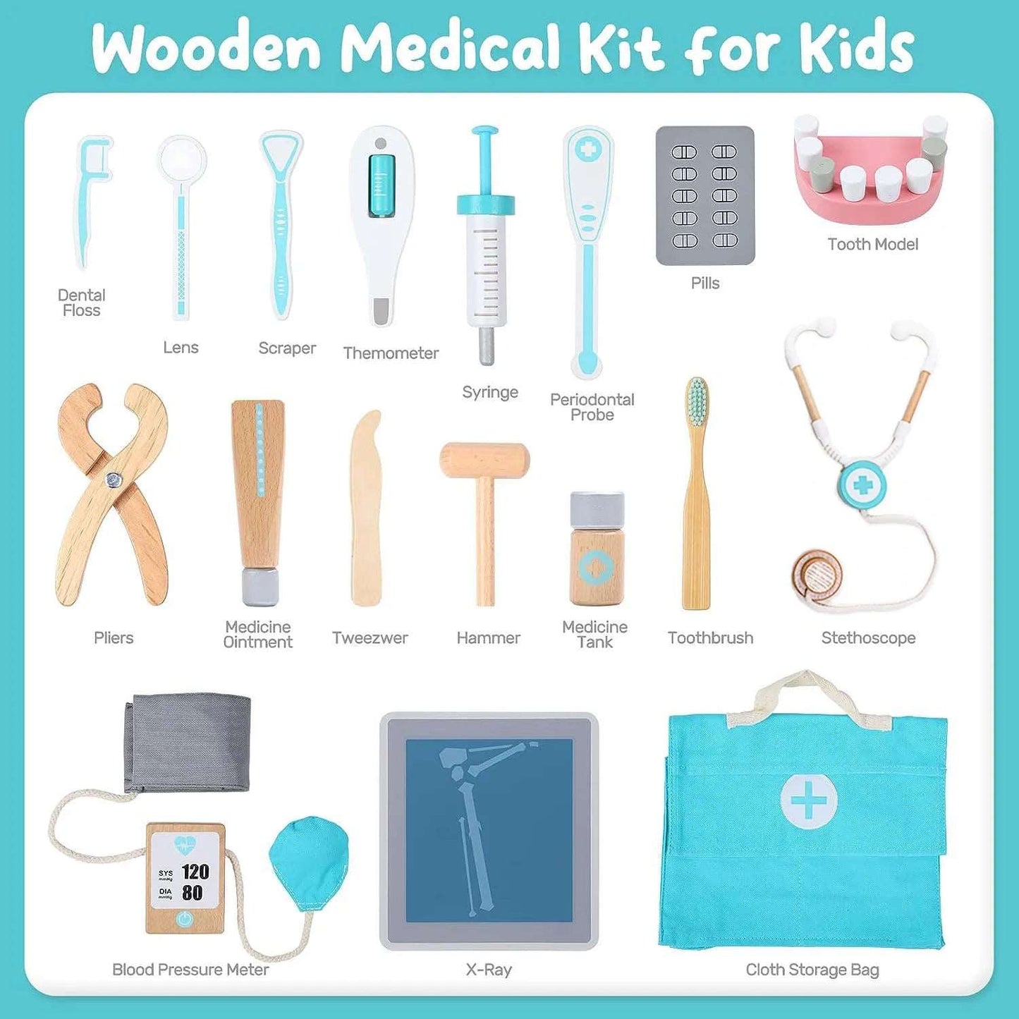 Montessori Wooden Medical Kit