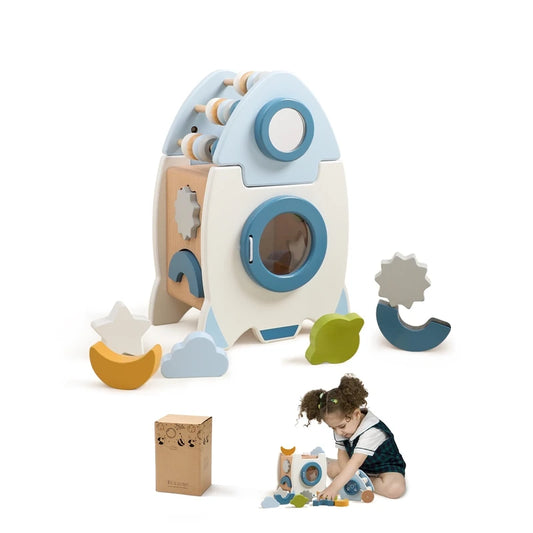 Montessori Blocks Rocket Busy Box PEAS DUKE Shop